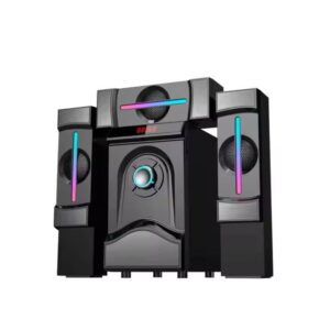 Texman TM5 full speaker system with subwoofer and remote, TM5 sound system with USB/SD/FM inputs, home party speaker system HiFi Bass Booster Home Theater System with USB, FM, SD, 200W Output