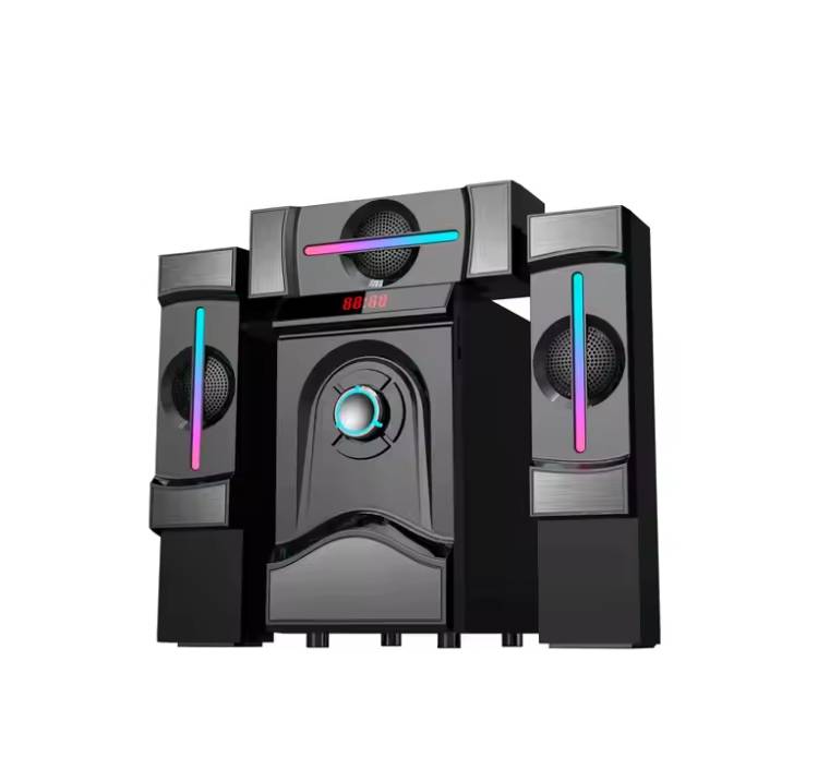 Texman TM5 full speaker system with subwoofer and remote, TM5 sound system with USB/SD/FM inputs, home party speaker system HiFi Bass Booster Home Theater System with USB, FM, SD, 200W Output