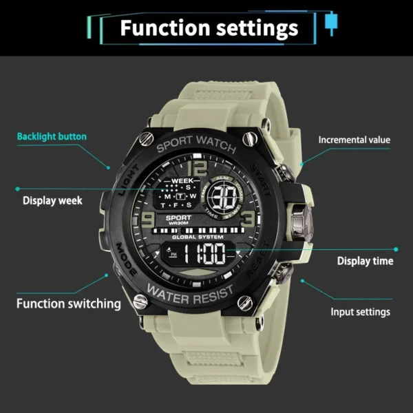 Waterproof and shock-resistant sports watch for active lifestyles