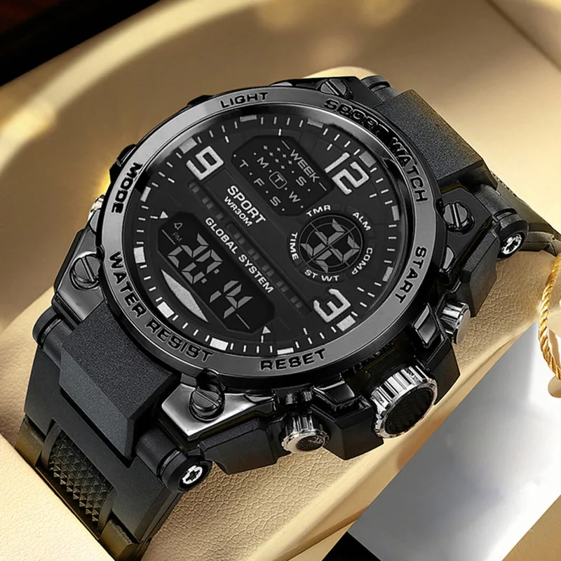 Texman anti-drop sports watch with sleek round case and silicone strap