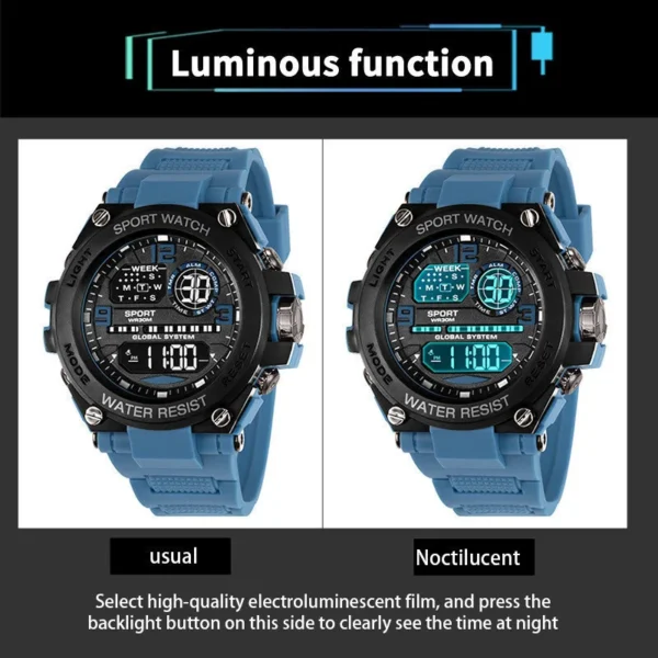 Rugged Texman wristwatch with alloy case and silicone strap