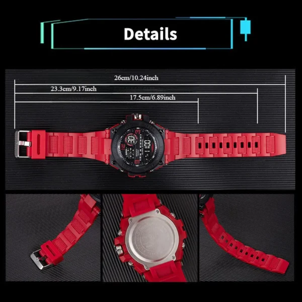 Rugged Texman wristwatch with alloy case and silicone strap