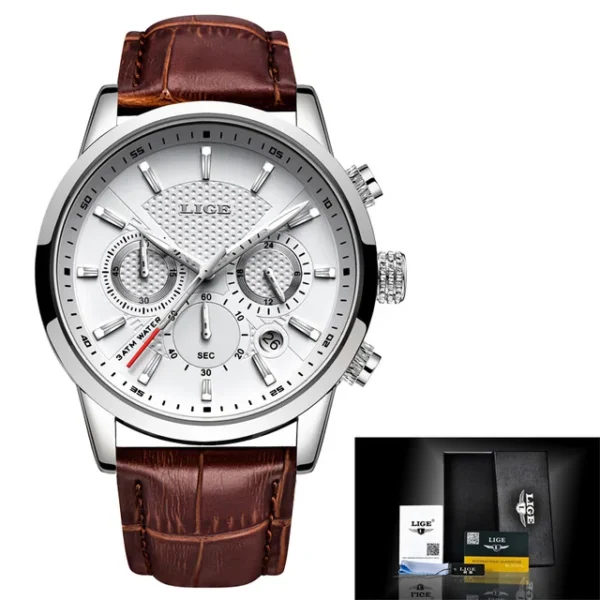 LIGE Fashion Black Steel Watch Men Digital Dual Display Watch Sports Chronograph Waterproof Quartz Wristwatch Men Military Watch - Image 9