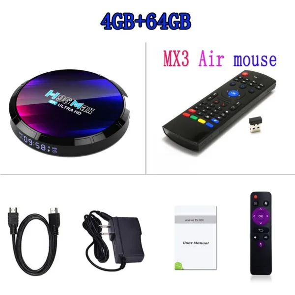 Android TV Box H96MAX RK3528 Android Box Support 2.4G/5.8G WiFi6 BT5.0 4K Video Set Top TV Box Decode And Play 8K 24Fps - Image 7