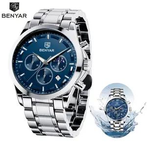 SAPPHERO Men's Luxury Business Watch Tough Stainless Steel Men's Watch Sports Waterproof Watch Workplace Men's Gift Wrist Watch