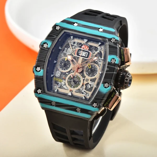 New generation sports hollow design business watch modern sports machinery wind quartz small three-disc craft watch - Image 4