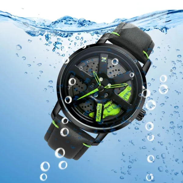 NS Men's Car wheel hub watch Minimalist Fashion Sports Watch Calendar Leather casual Quartz watch - Image 6