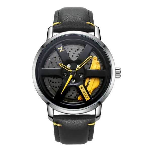 NS Men's Car wheel hub watch Minimalist Fashion Sports Watch Calendar Leather casual Quartz watch - Image 7