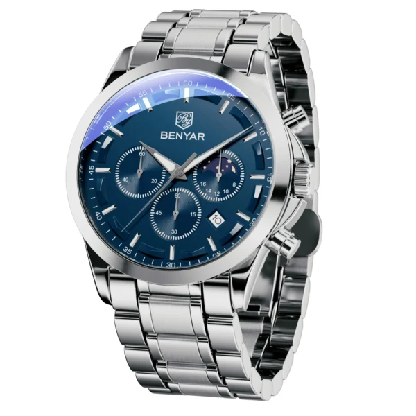 SAPPHERO Men's Luxury Business Watch Tough Stainless Steel Men's Watch Sports Waterproof Watch Workplace Men's Gift Wrist Watch - Image 8