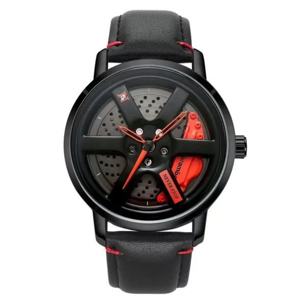 NS Men's Car wheel hub watch Minimalist Fashion Sports Watch Calendar Leather casual Quartz watch - Image 9