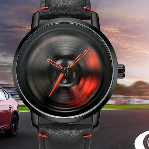 NS Men's Car wheel hub watch Minimalist Fashion Sports Watch Calendar Leather casual Quartz watch - Image 2