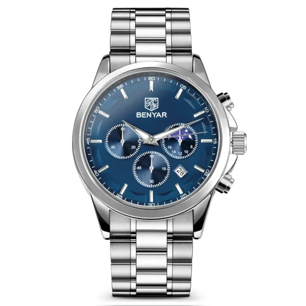 SAPPHERO Men's Luxury Business Watch Tough Stainless Steel Men's Watch Sports Waterproof Watch Workplace Men's Gift Wrist Watch - Image 2